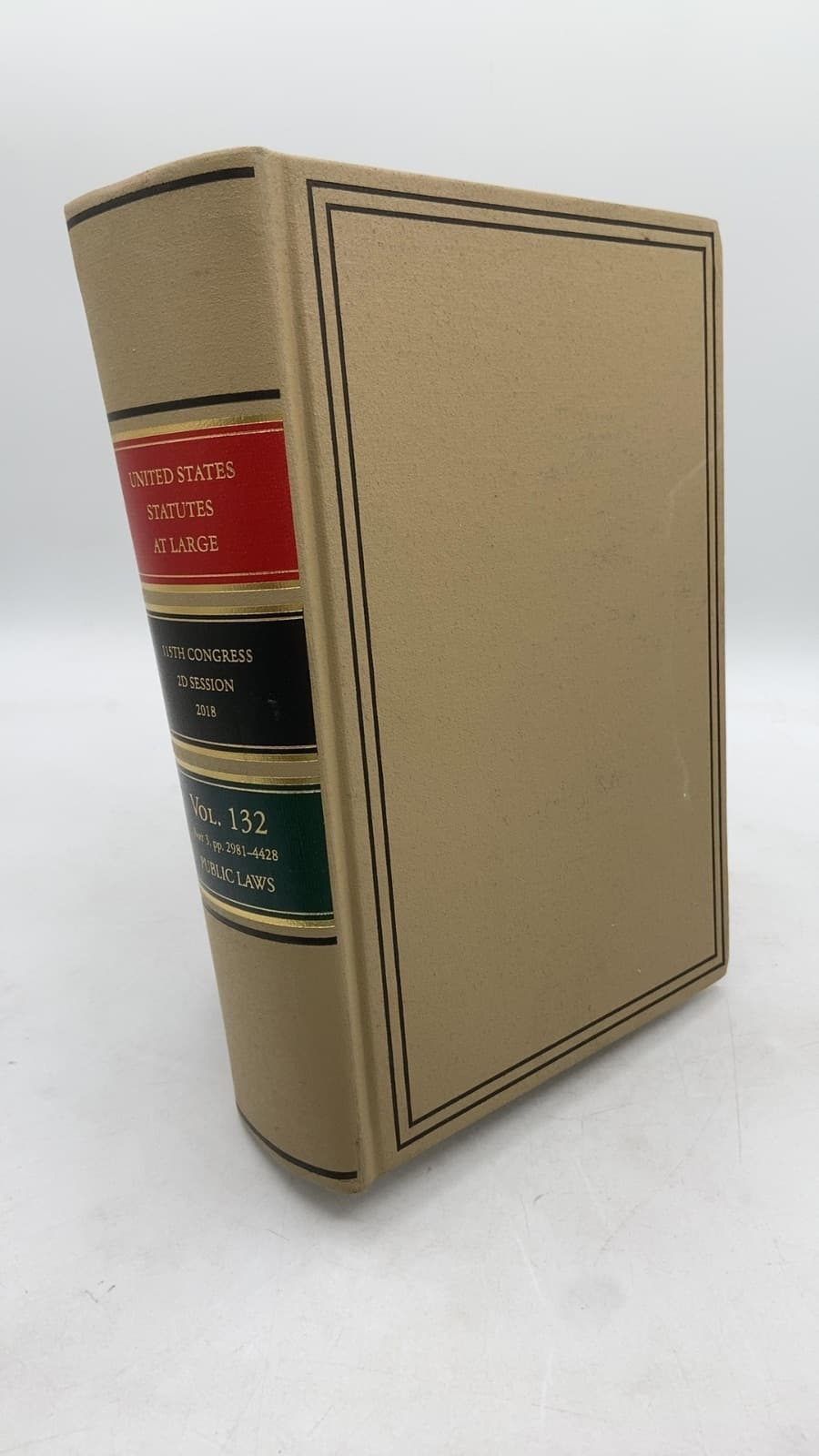 United States Statutes at Large, Volume 132, Part 3 - front cover
