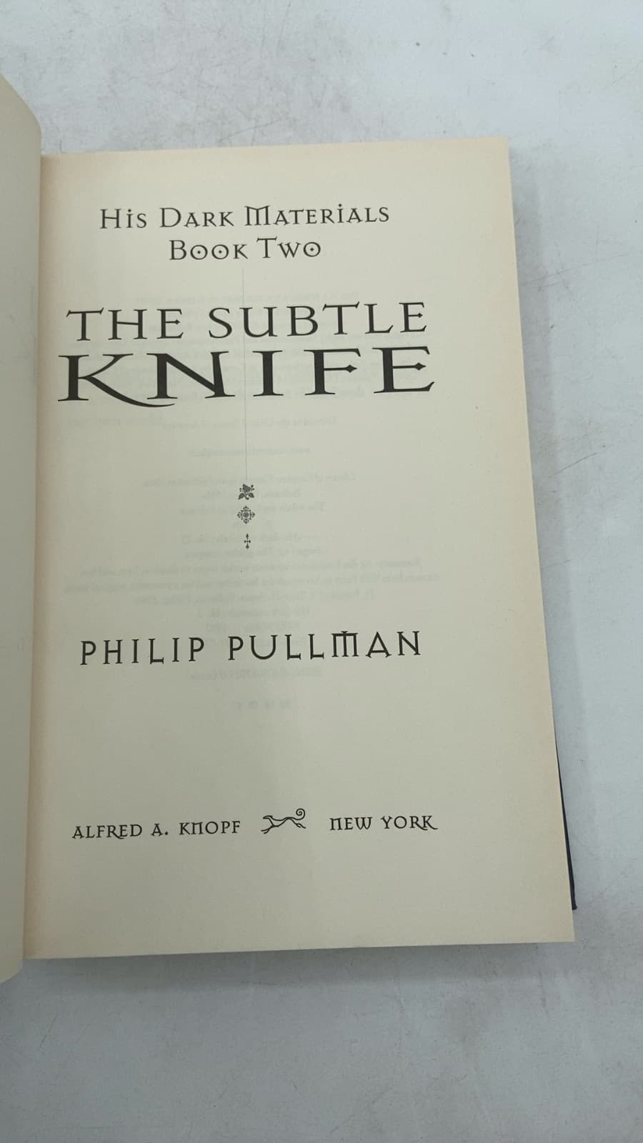 The Subtle Knife by Philip Pullman - title page