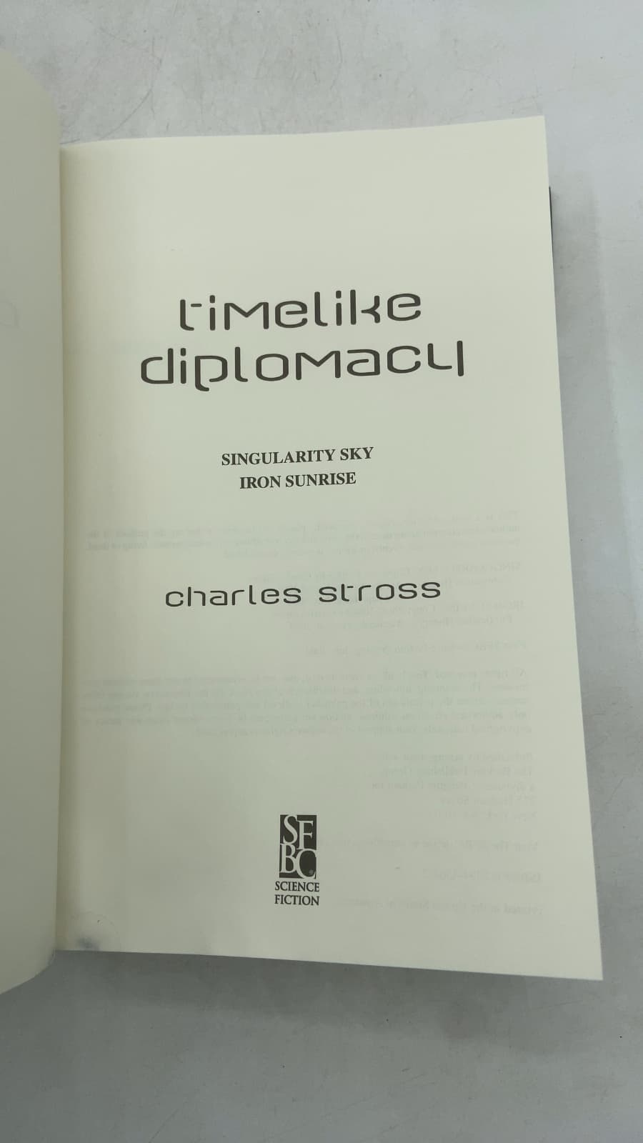 Timelike Diplomacy by Charles Stross - title page