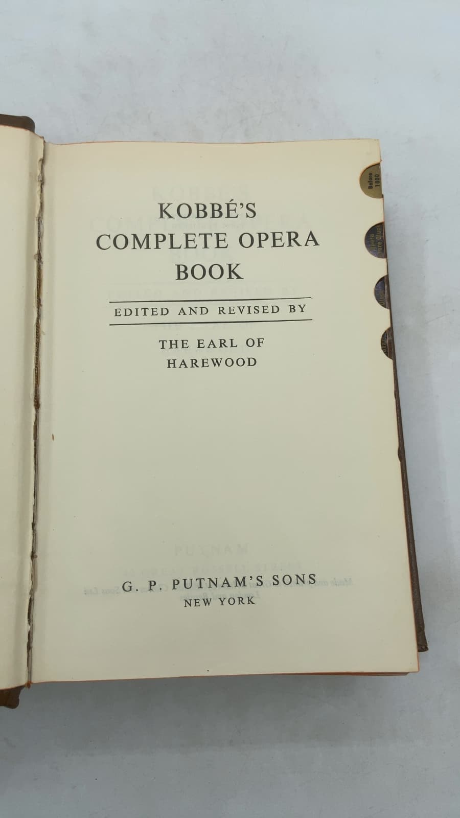 Kobbé's Complete Opera Book by The Earl of Harewood - title page