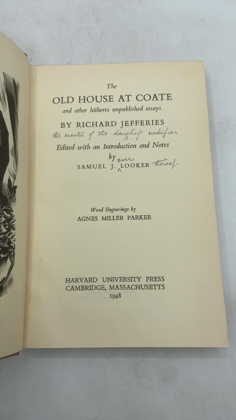 The Old House at Coate and other hitherto unpublished essays by Richard Jefferies - title page