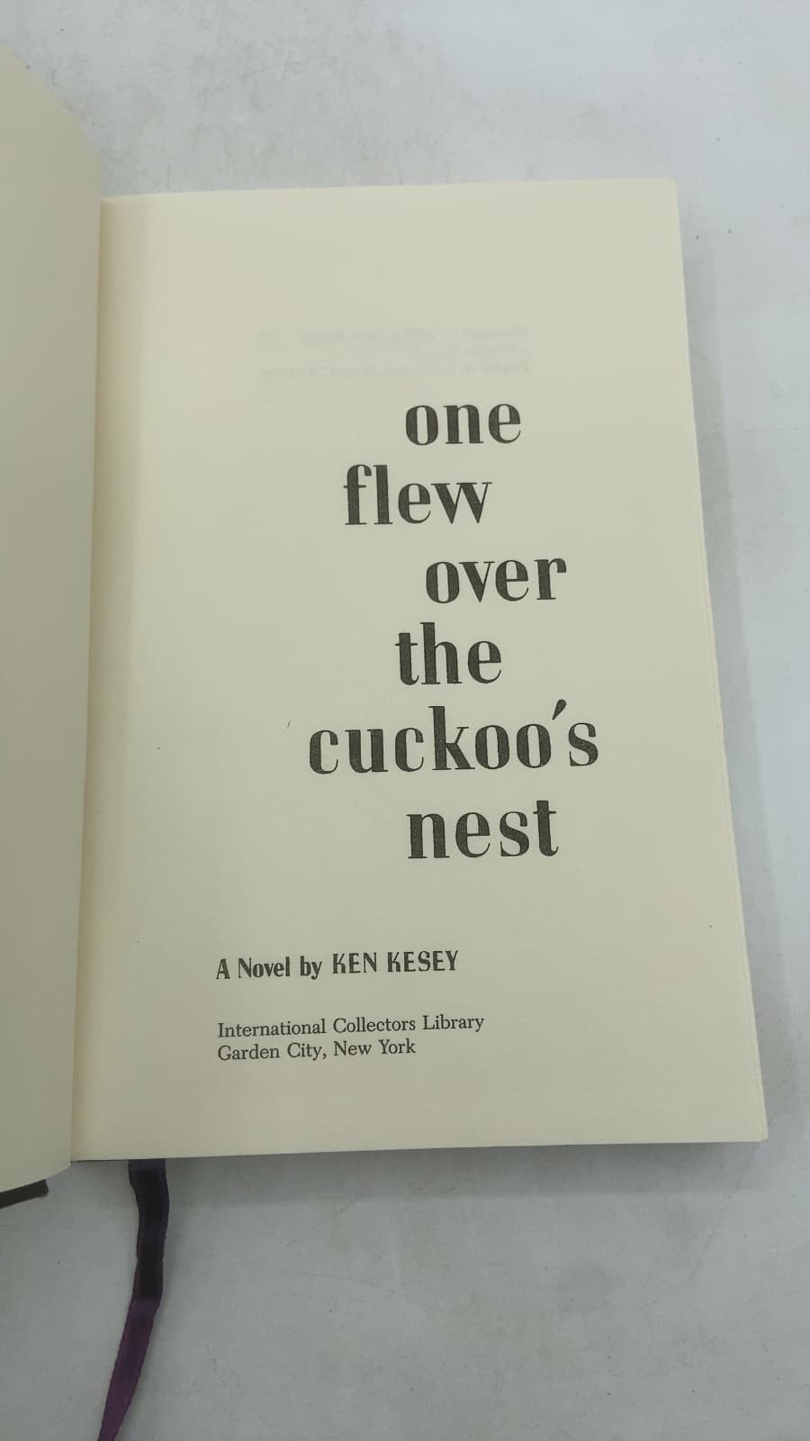 one flew over the cuckoo's nest by KEN Kesey - title page