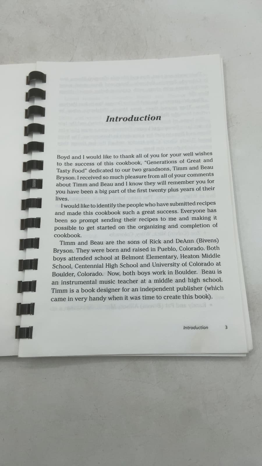 Generations of Great & Tasty Food: The Recipes of Family and Friends by Lillian Bivens - title page