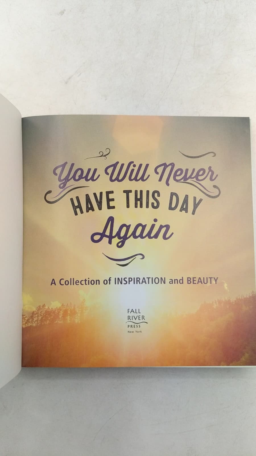 You Will Never Have This Day Again: A Collection of Inspiration and Beauty - title page