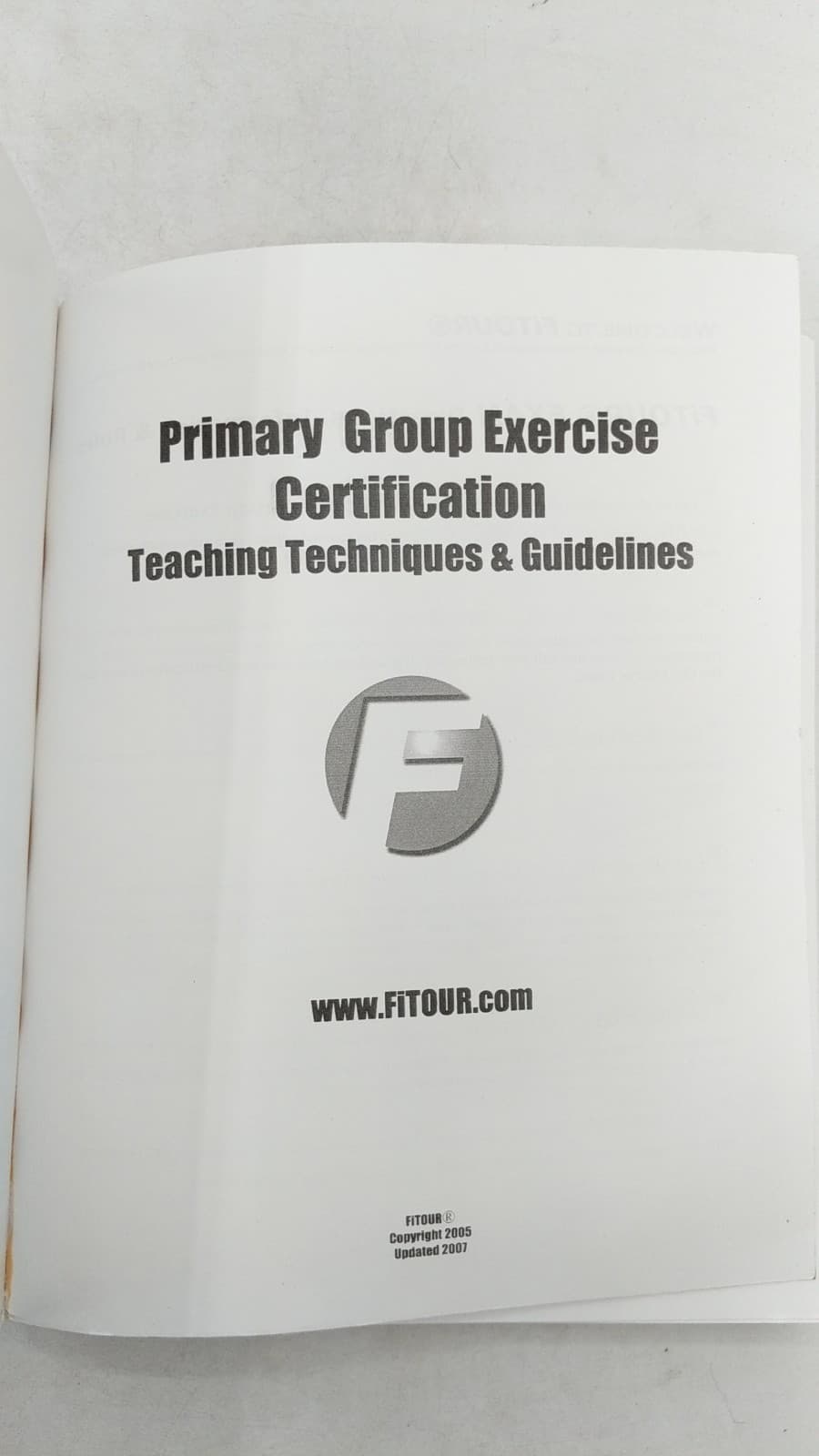 Primary Group Exercise Certification Manual - title page