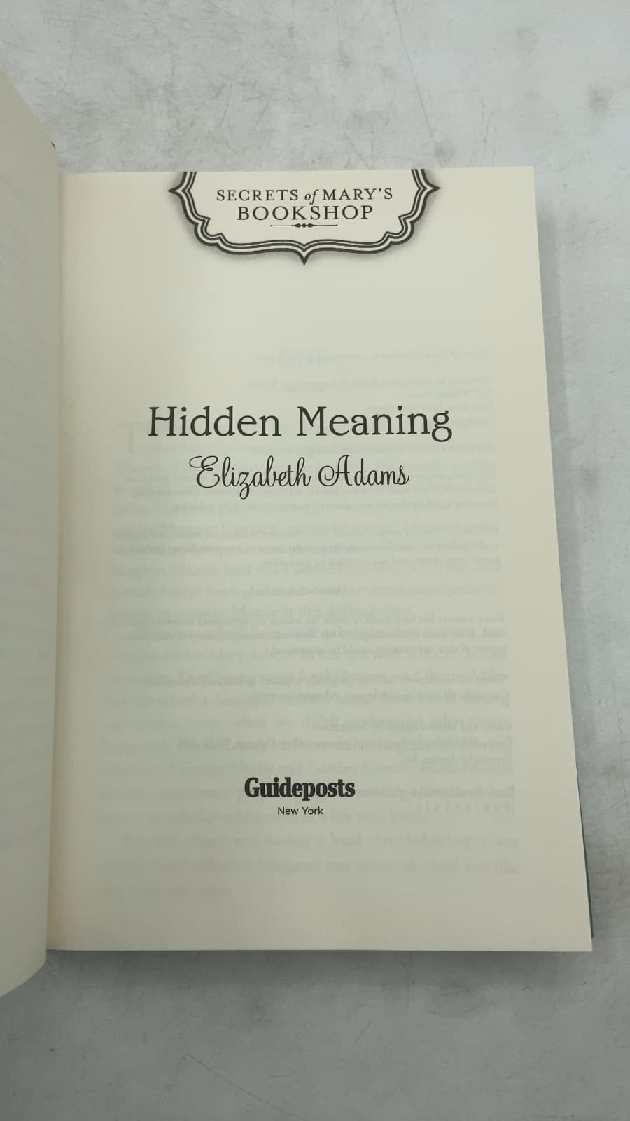 Hidden Meaning by Elizabeth Adams - title page