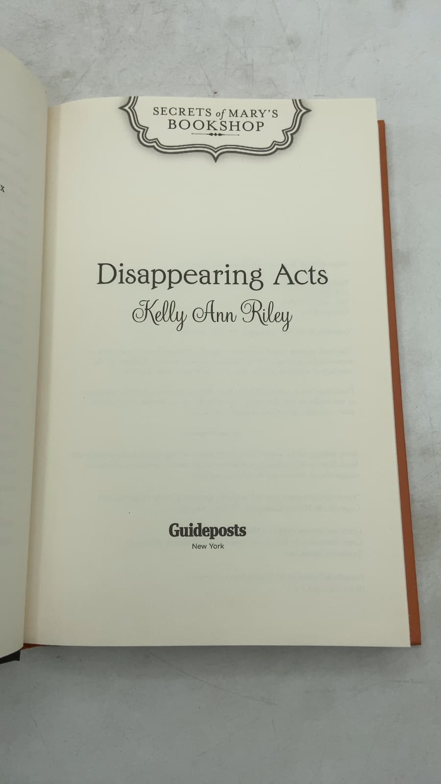 Disappearing Acts by Kelly Ann Riley - title page