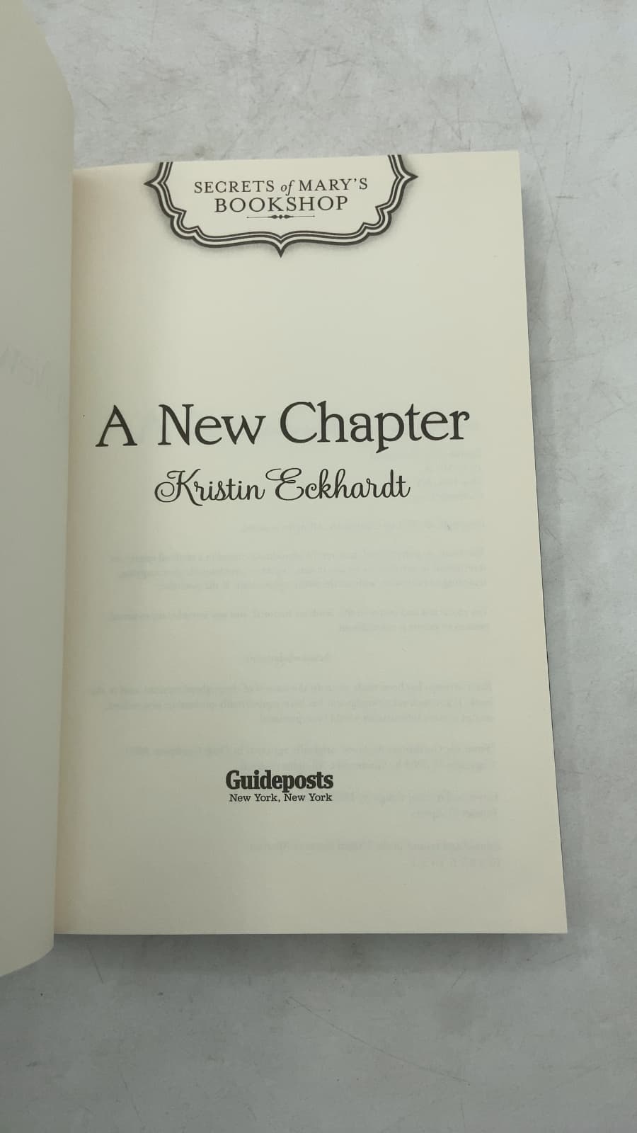 A New Chapter by Kristin Eckhardt - title page
