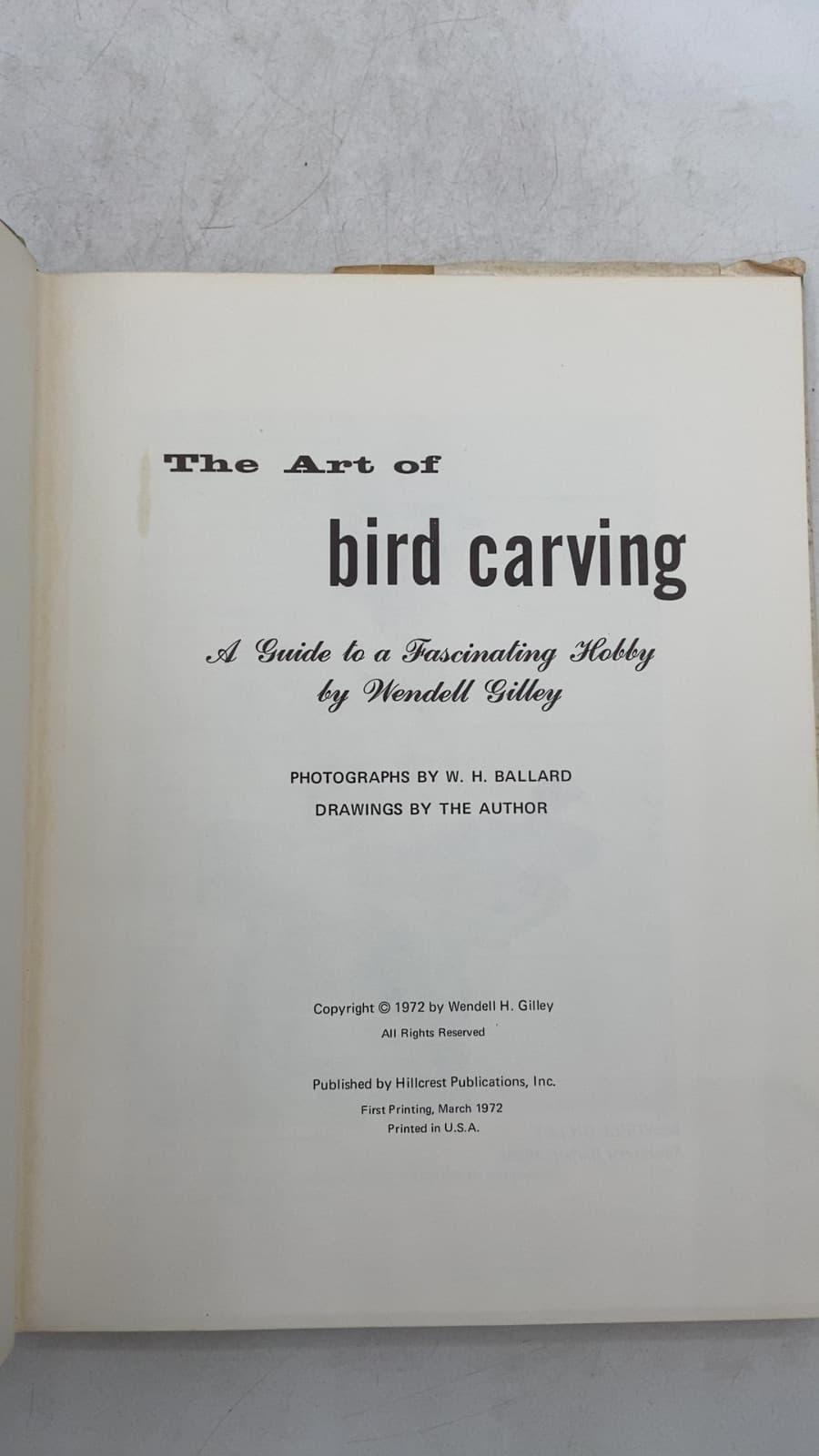 The Art of Bird Carving: A Guide to a Fascinating Hobby by Wendell Gilley - title page