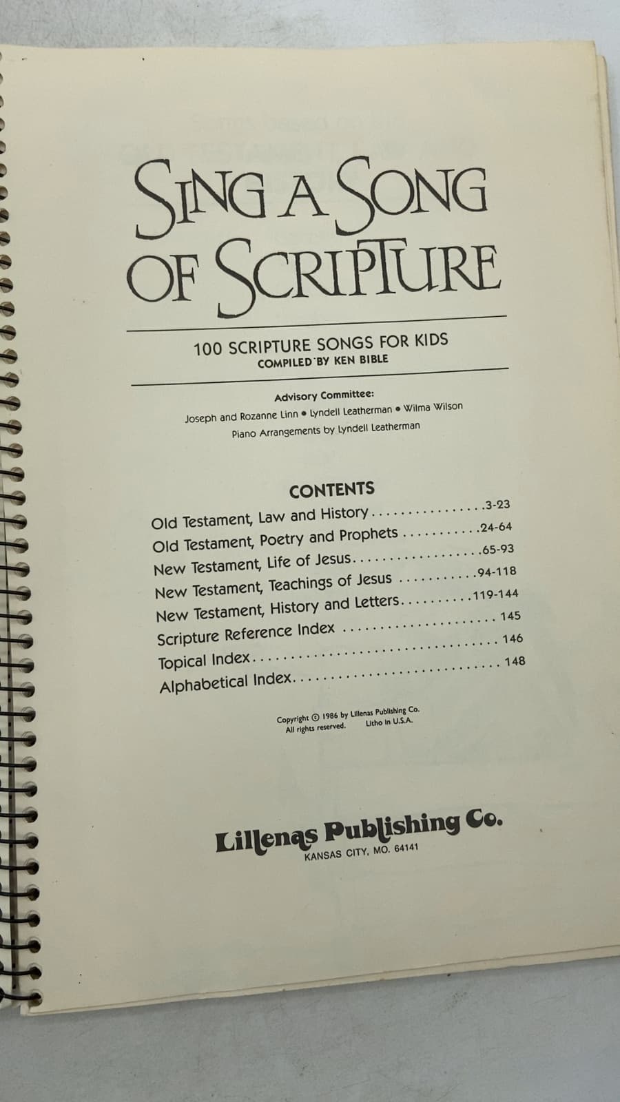 Sing a Song of Scripture: 100 Scripture Songs for Kids by Ken Bible - title page