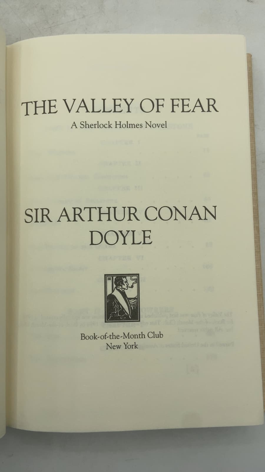 THE Valley OF Fear by SIR Arthur Conan Doyle - title page