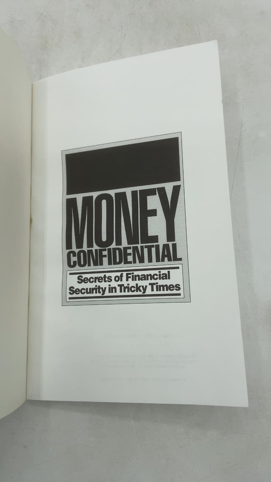 Money Confidential: Secrets of Financial Security in Tricky Times - title page