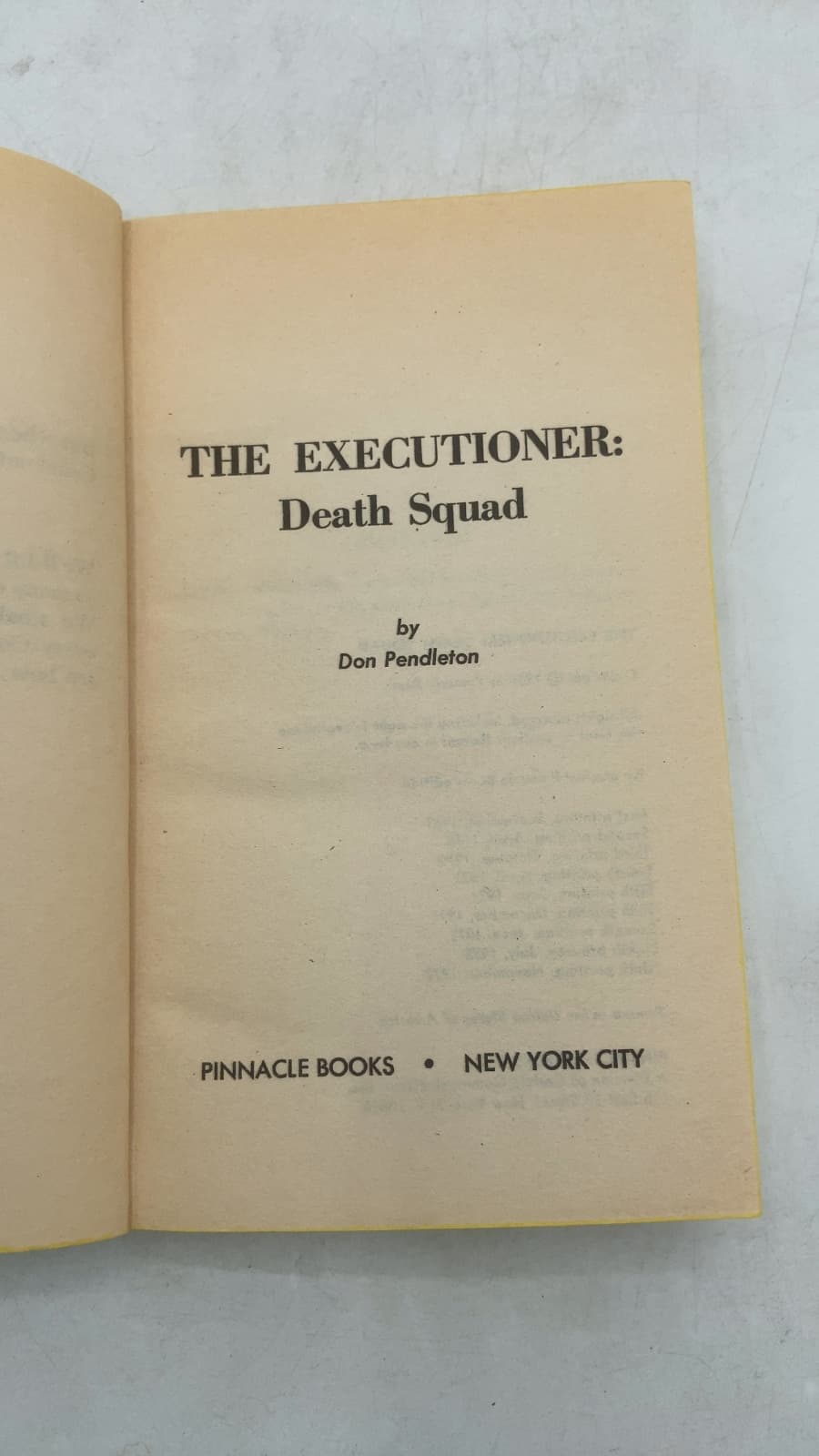 The Executioner: Death Squad by Don Pendleton - title page
