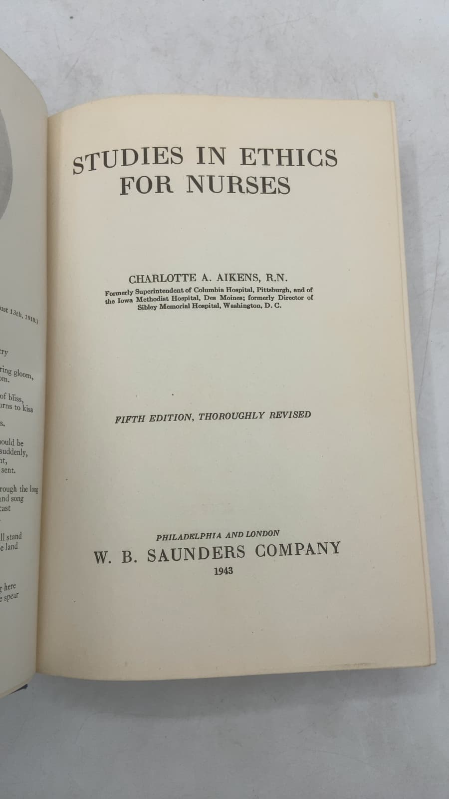 Studies in Ethics for Nurses by Charlotte A. Aikens, R.N. - title page