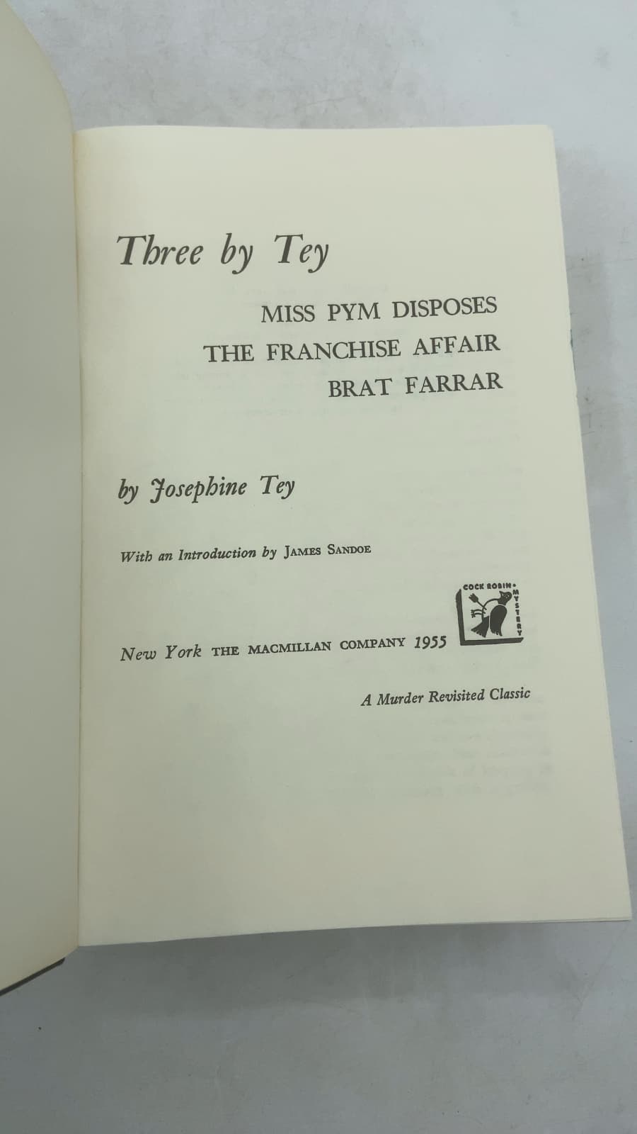 Three by Tey by Josephine Tey - title page