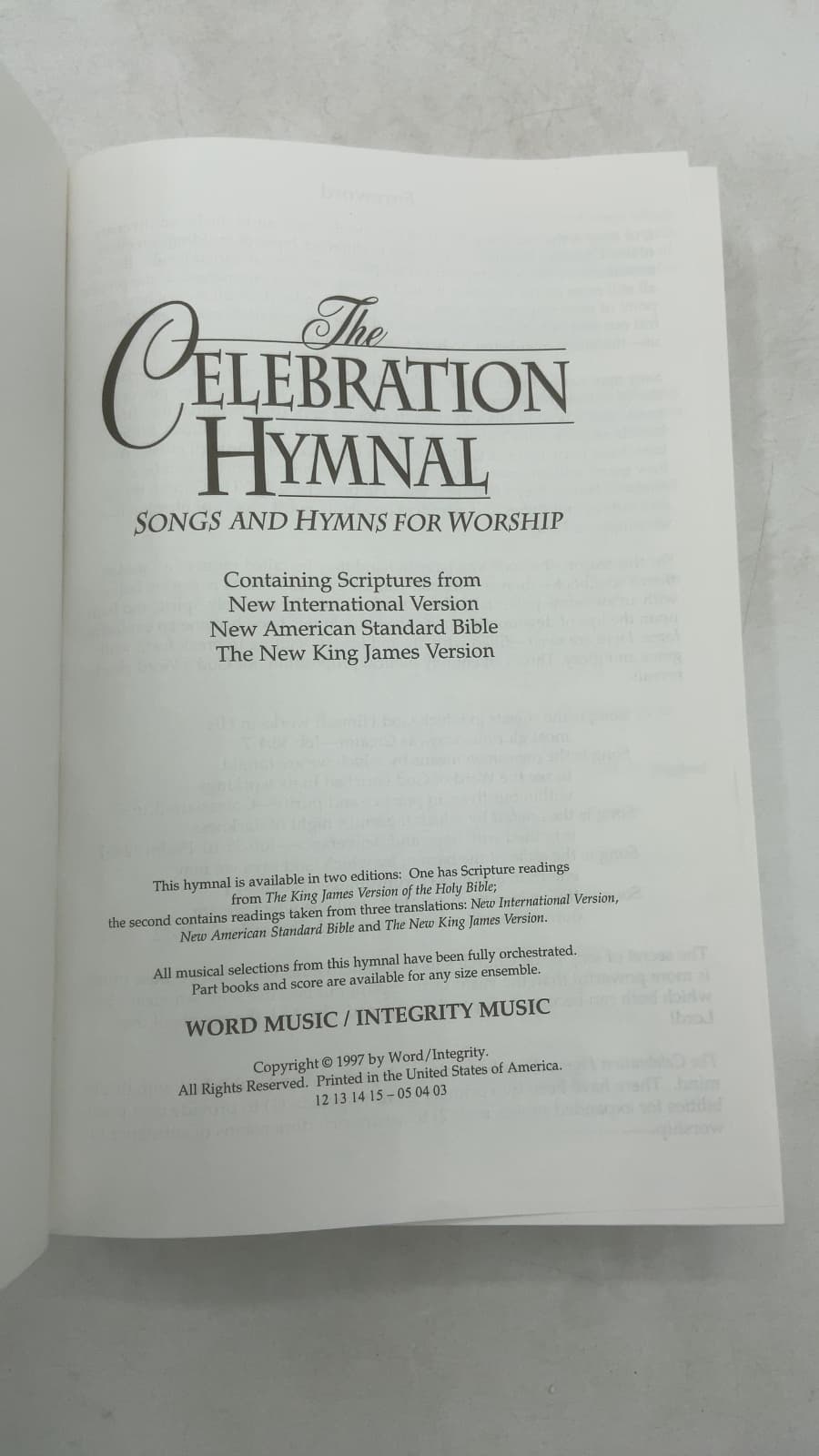 The Celebration Hymnal: Songs and Hymns for Worship - title page
