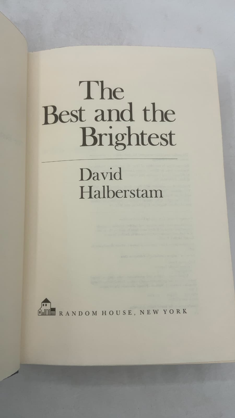 The Best and the Brightest by David Halberstam - title page