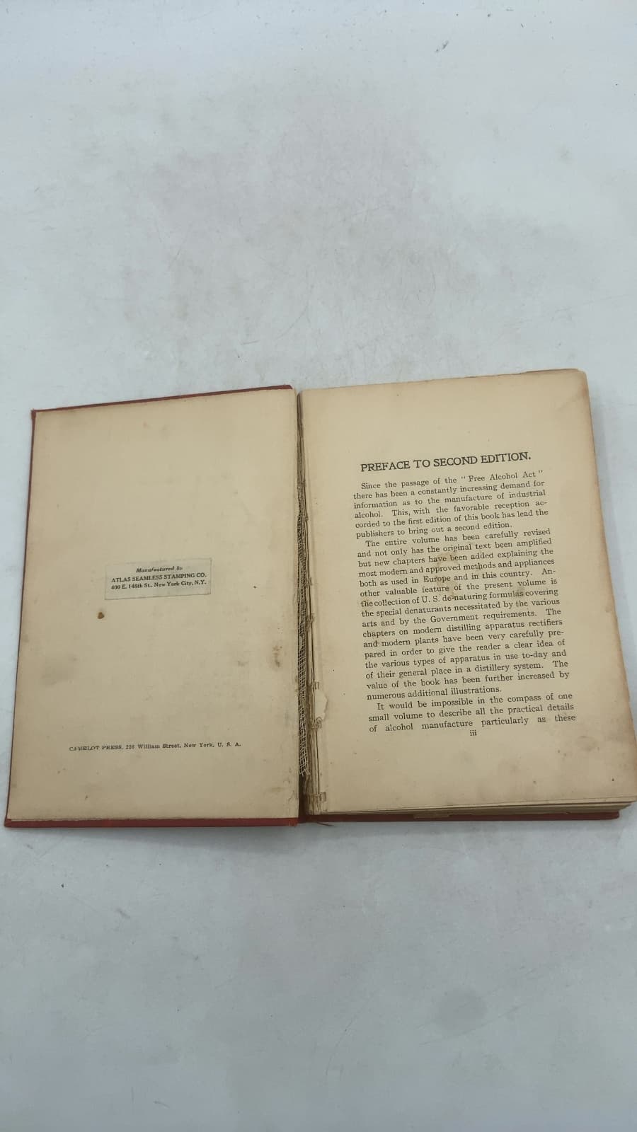 Distillation of Alcohol and De-Naturing by F. B. Wright - title page