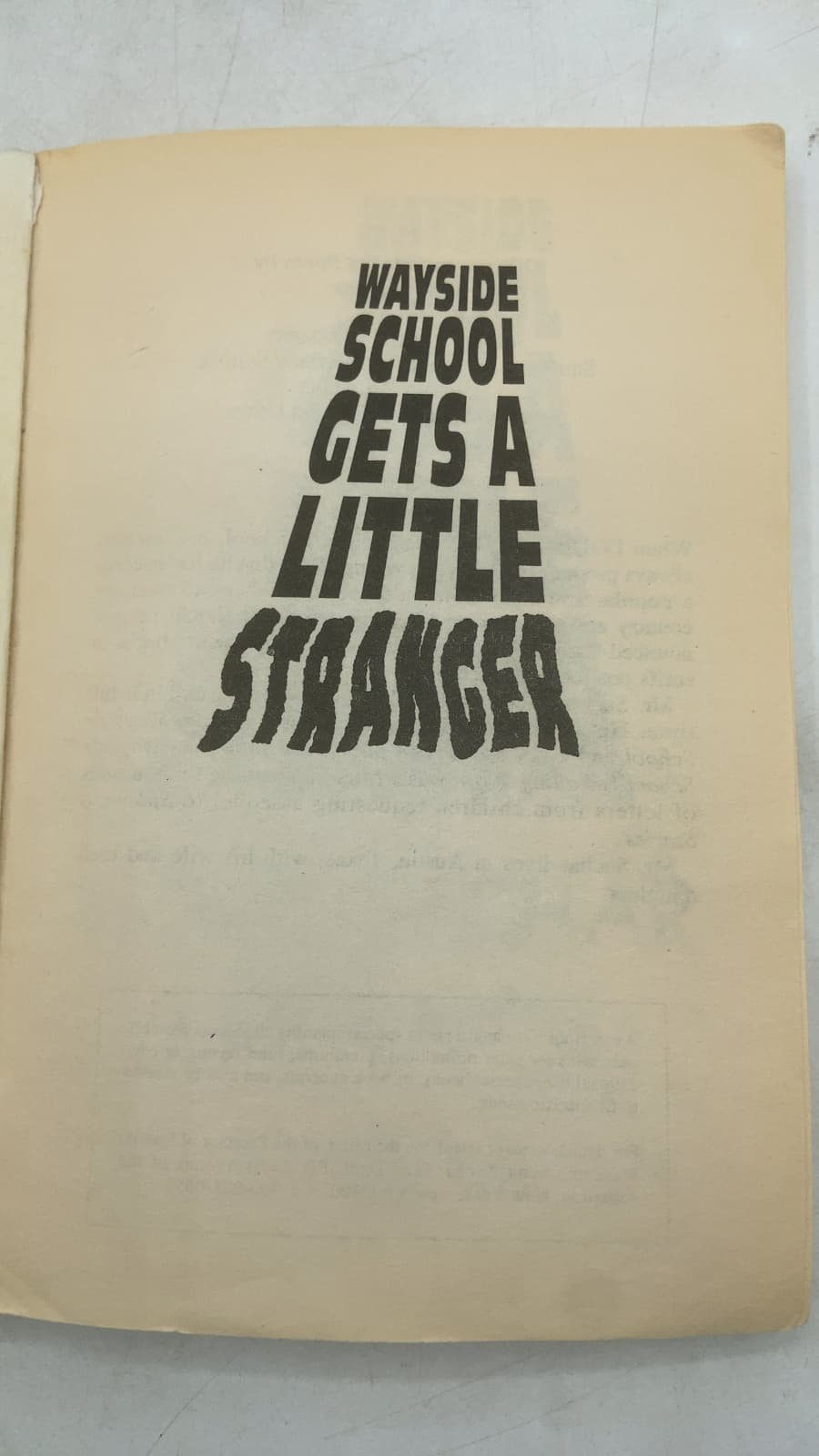 Wayside School Gets a Little Stranger by Louis Sachar - title page