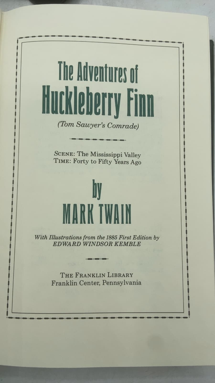 The Adventures of Huckleberry Finn by Mark Twain - title page
