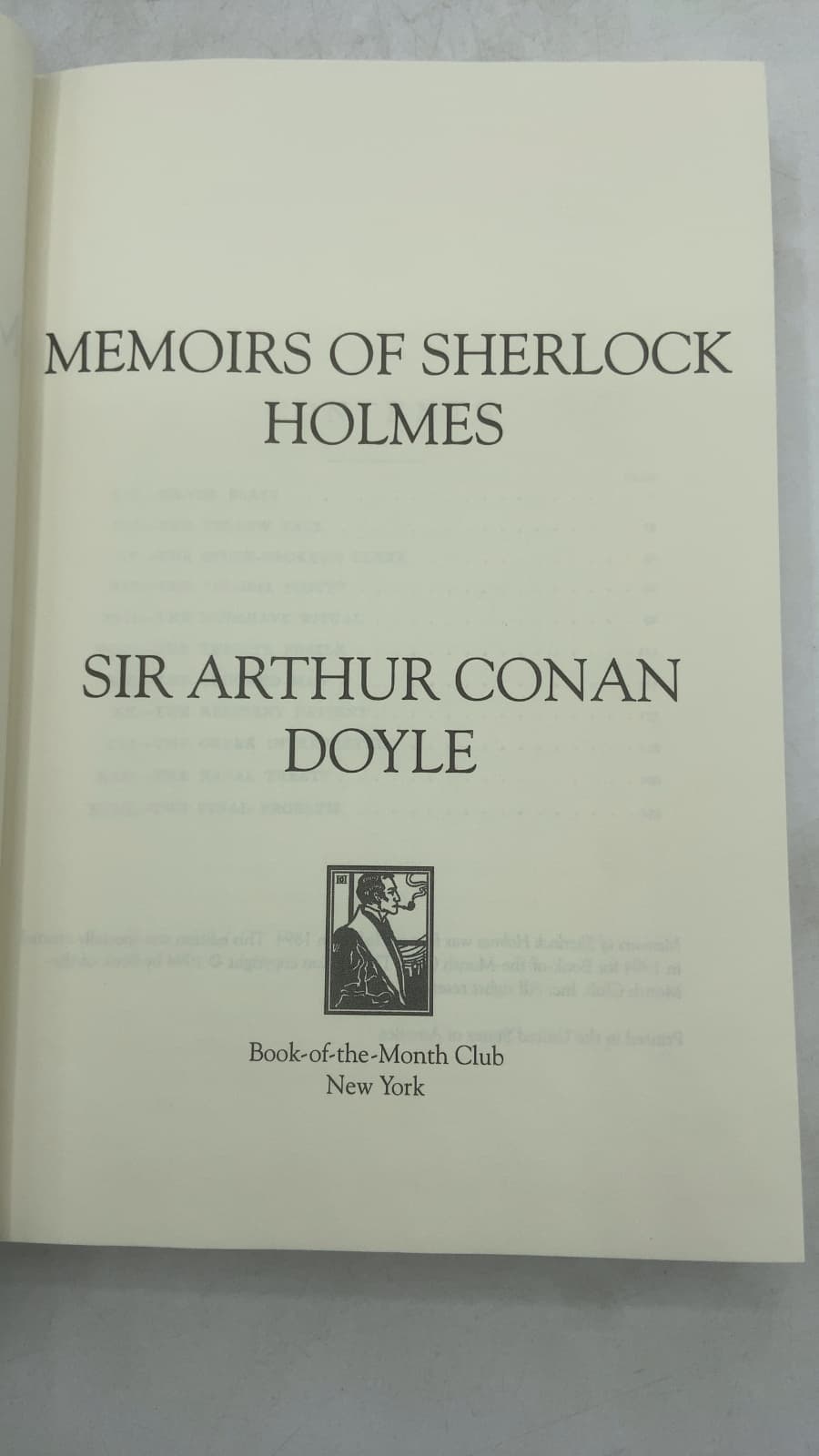 Memoirs OF Sherlock Holmes by SIR Arthur Conan Doyle - title page