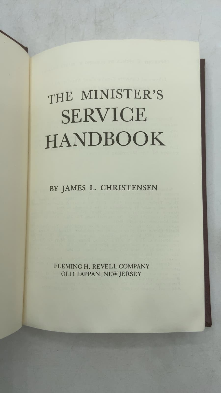 THE Minister's Service Handbook by James L. Christensen - title page