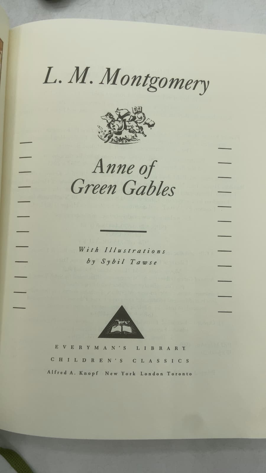 Anne of Green Gables by L. M. Montgomery - title page