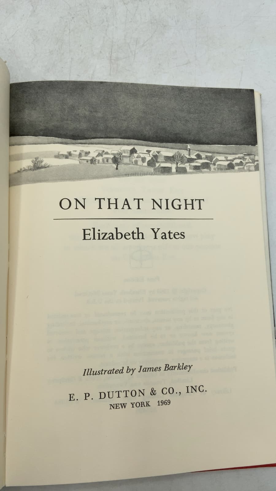ON That Night by Elizabeth Yates - title page