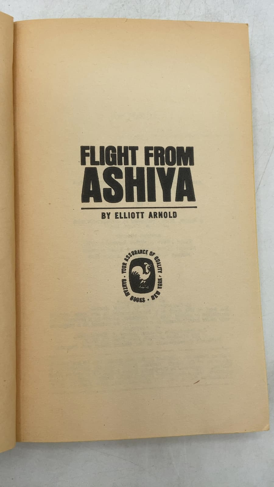 Flight from Ashiya by Elliott Arnold - title page