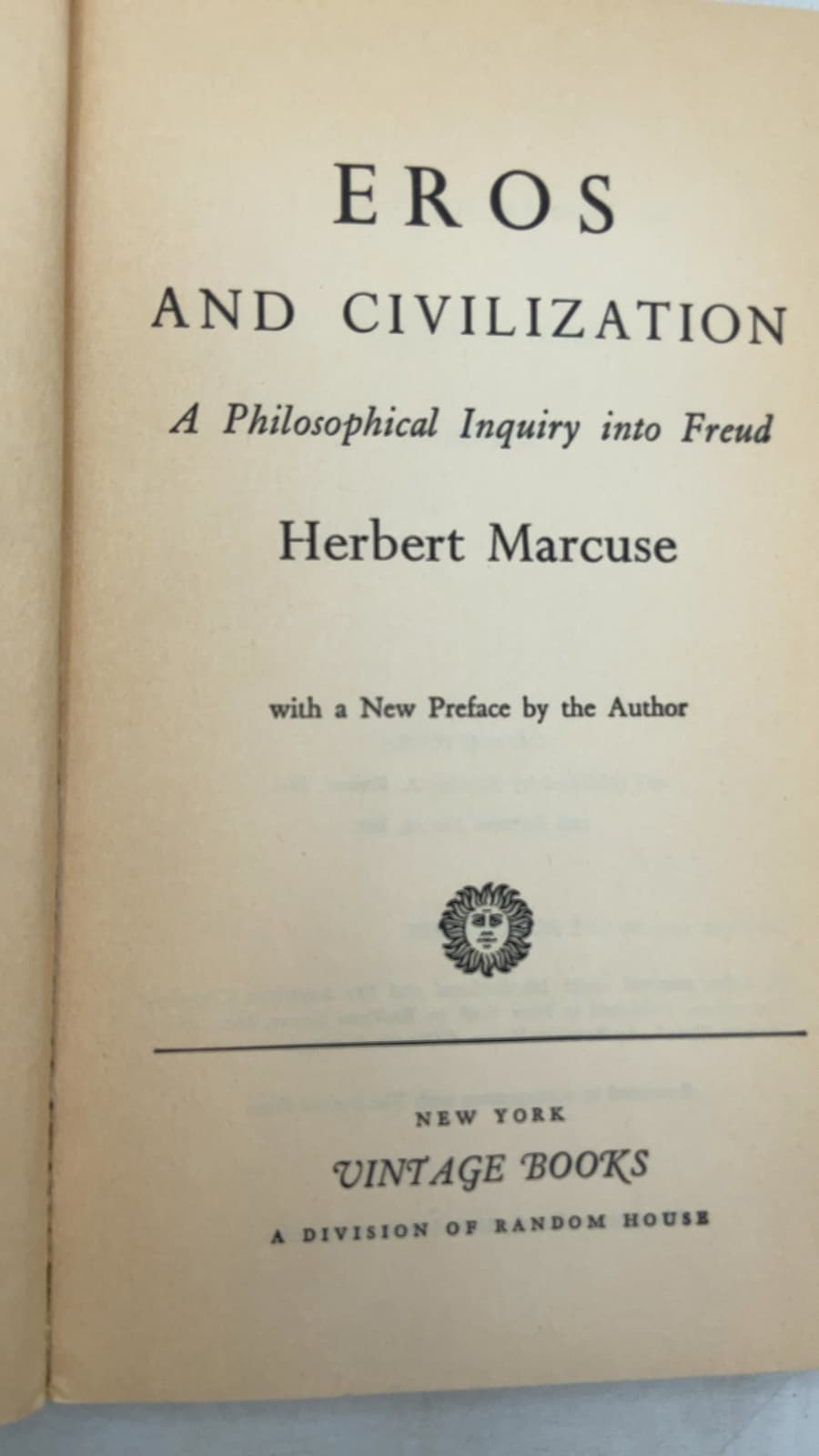 Eros and Civilization: A Philosophical Inquiry into Freud by Herbert Marcuse - title page