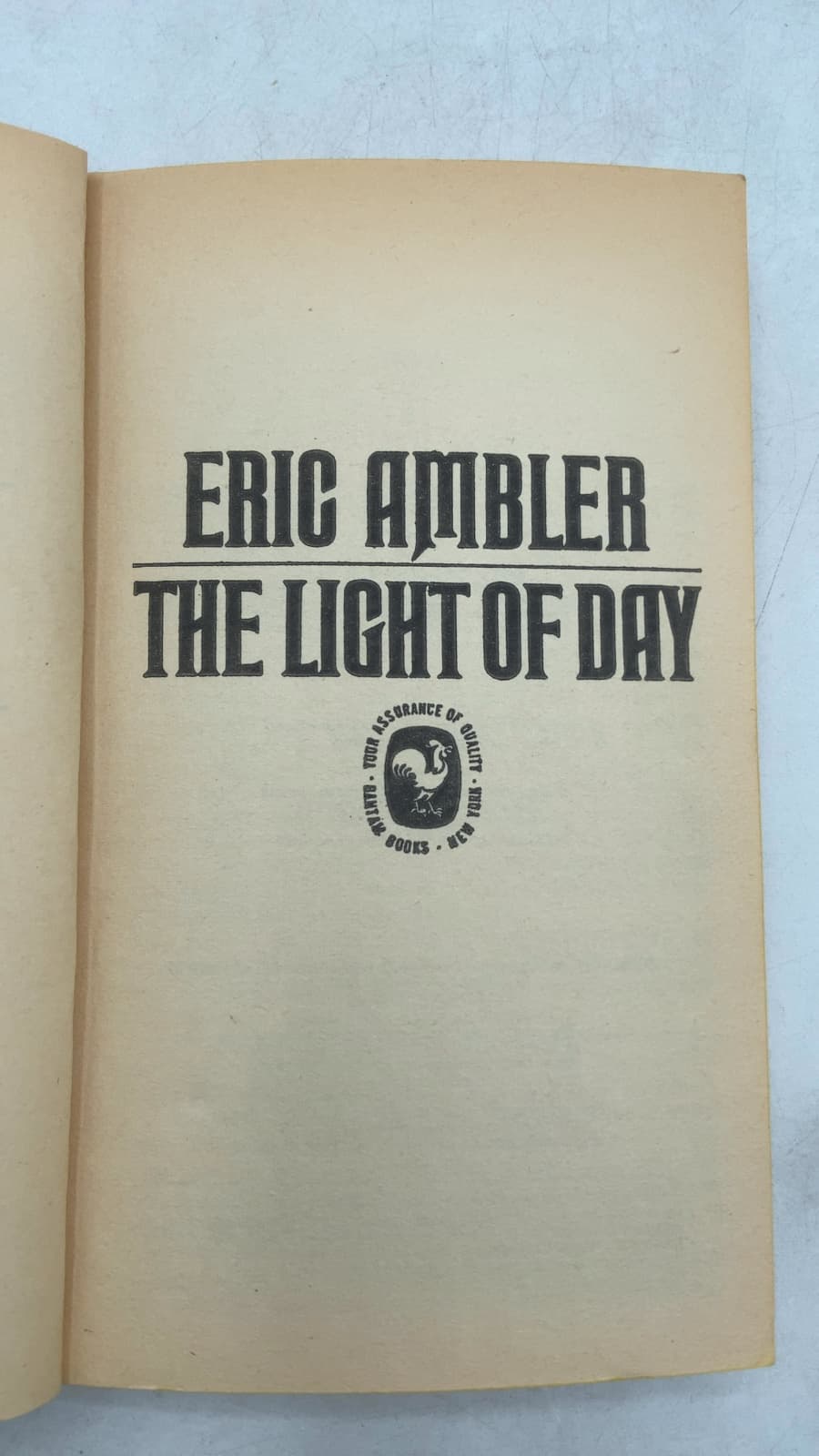 The Light of Day by Eric Ambler - title page