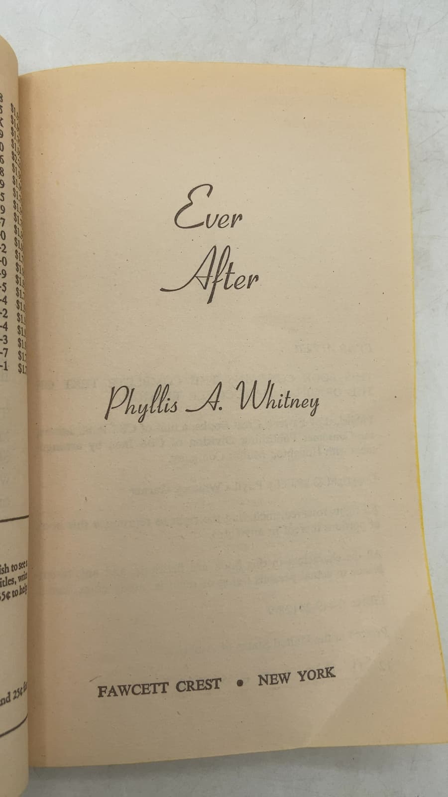 Ever After by Phyllis A. Whitney - title page