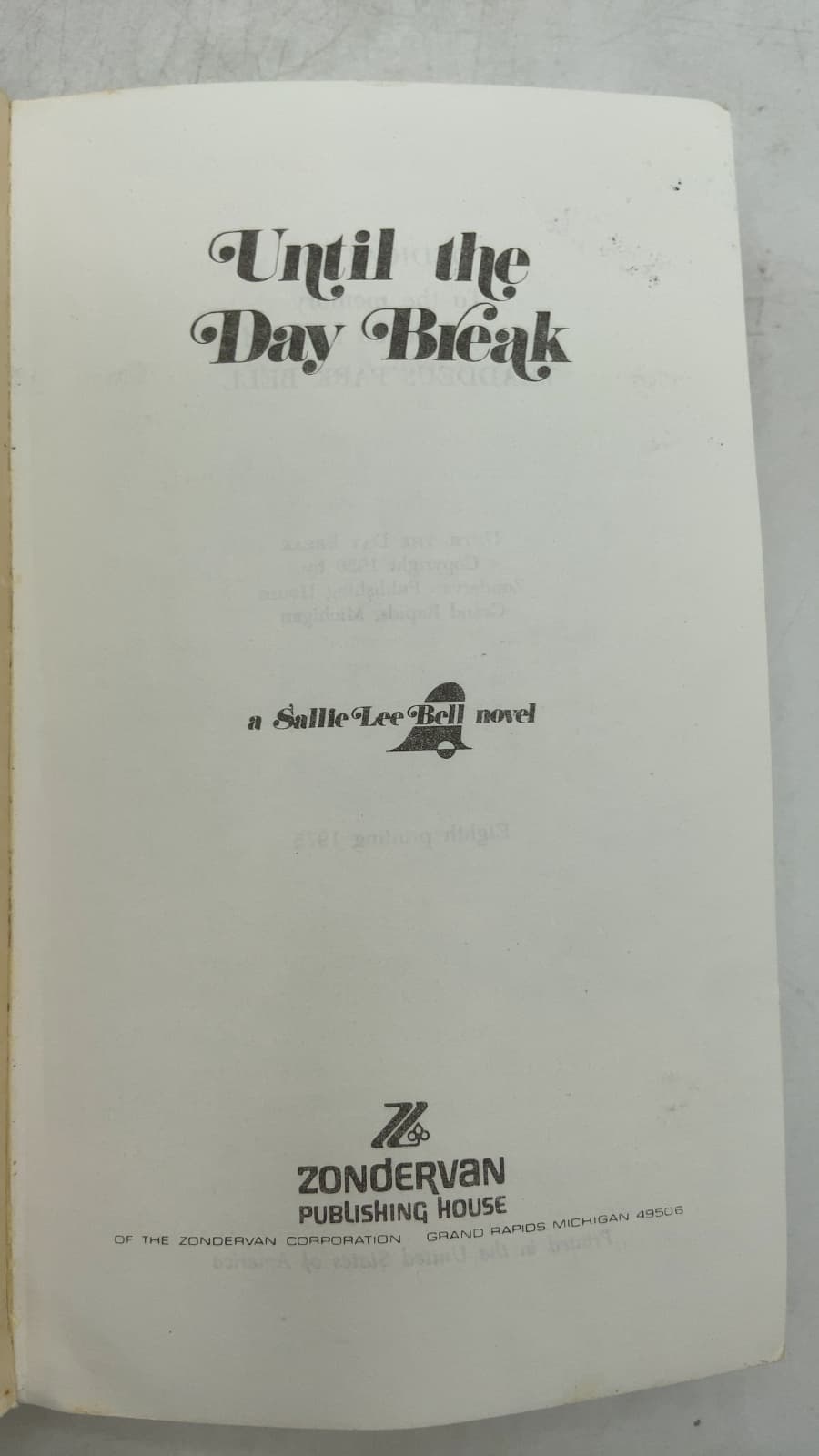 Until the Day Break by Sallie Lee Bell - title page