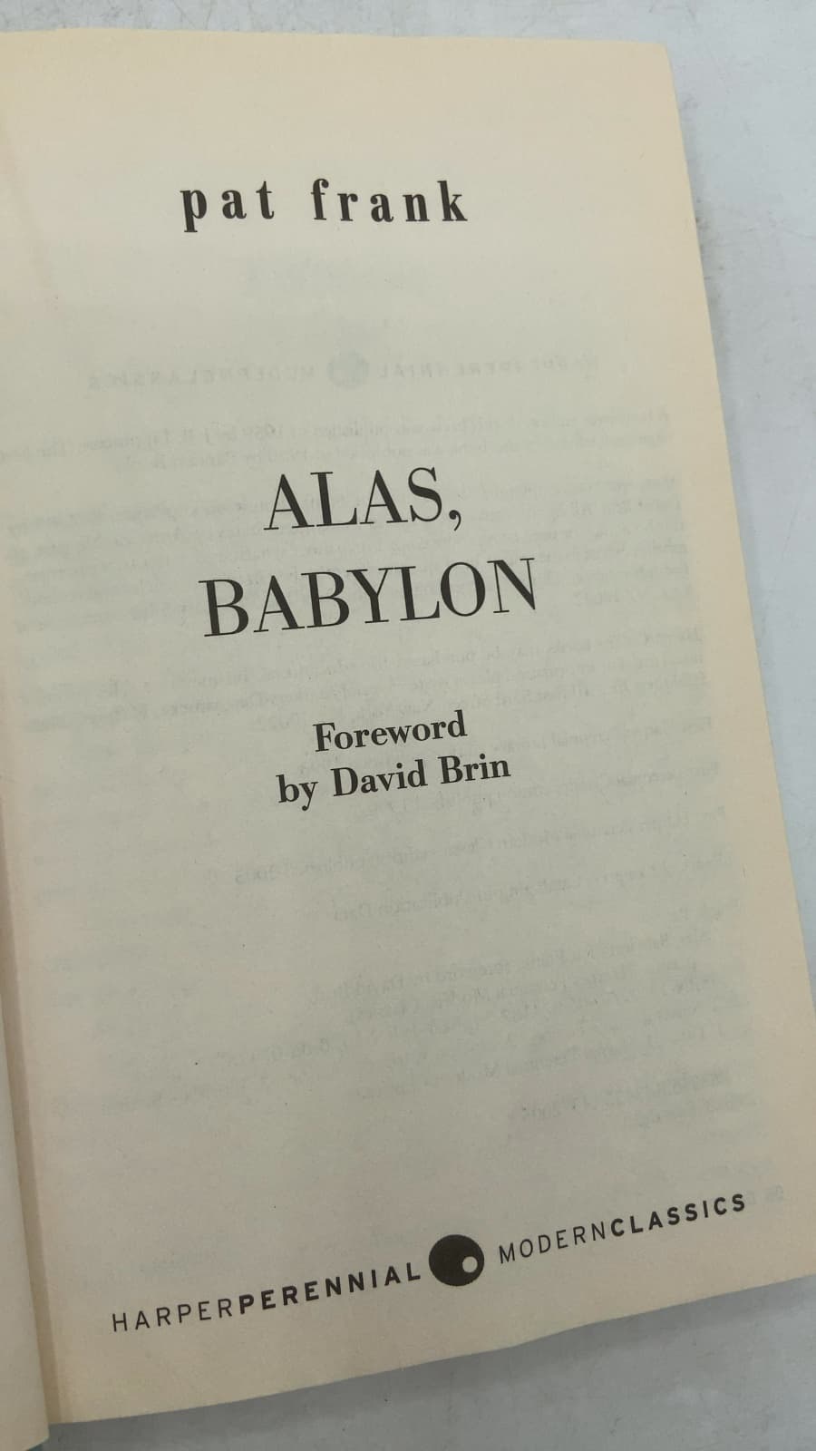 Alas, Babylon by Pat Frank - title page