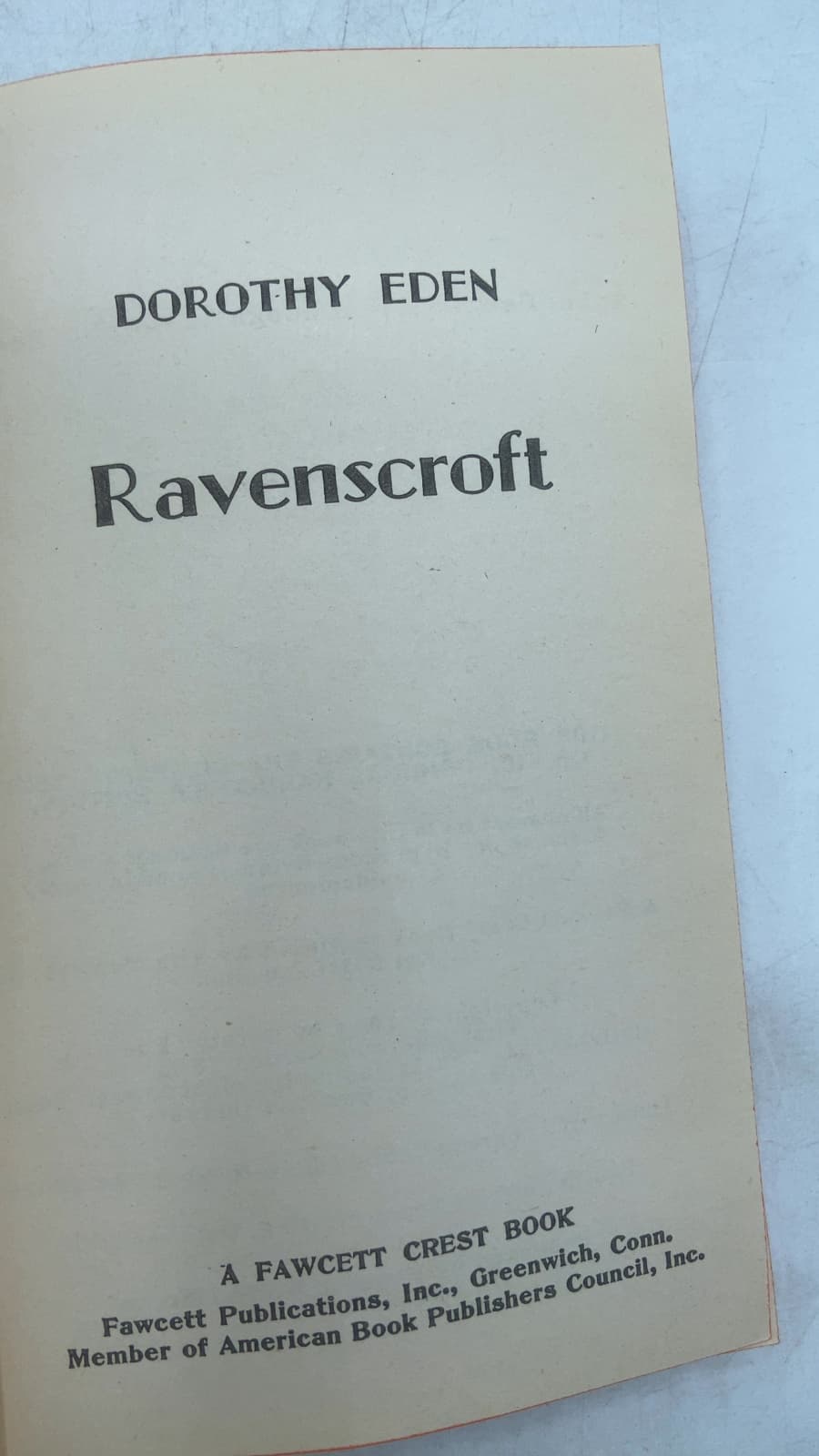 Ravenscroft by Dorothy Eden - title page