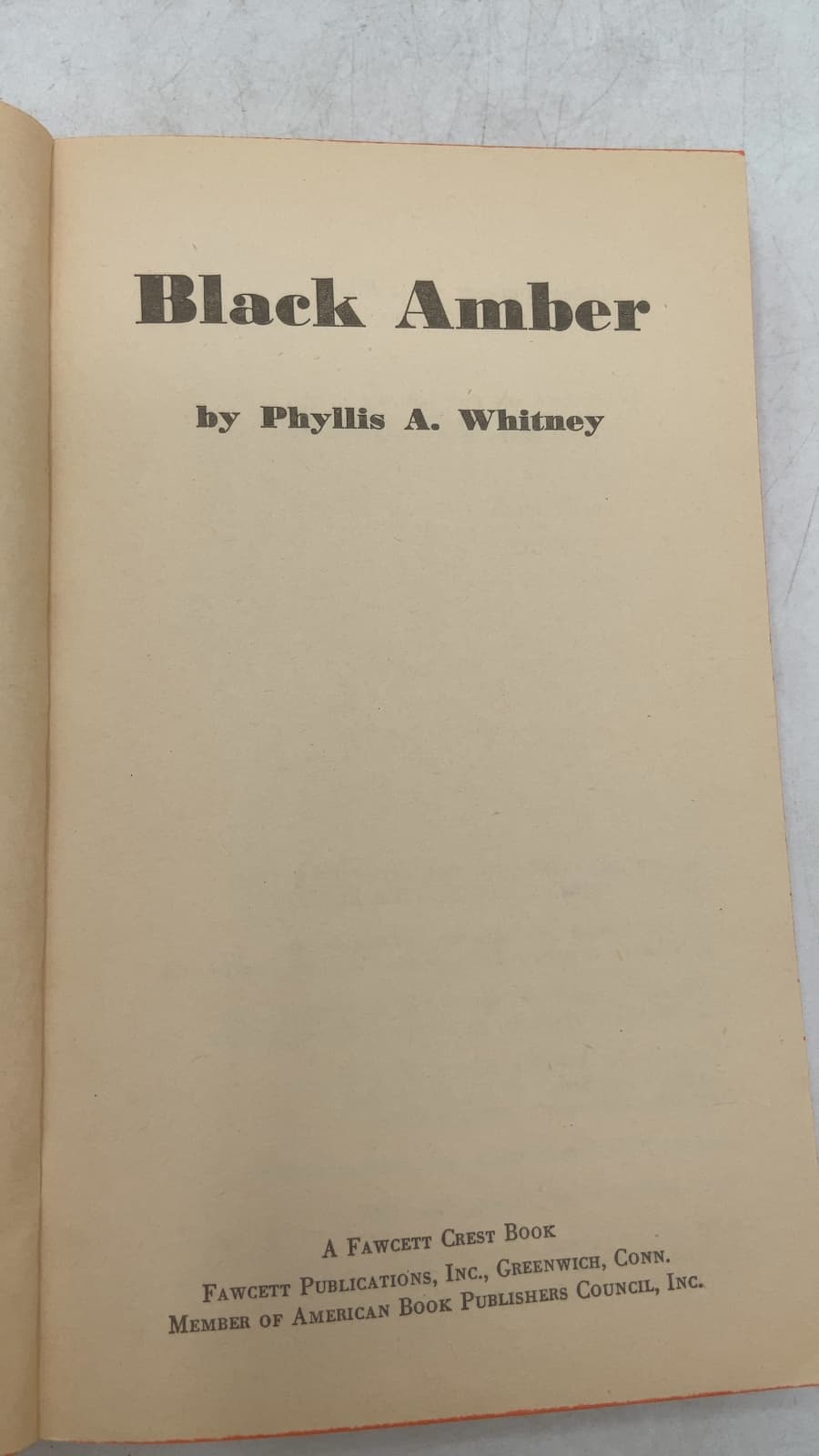 Black Amber by Phyllis A. Whitney - title page