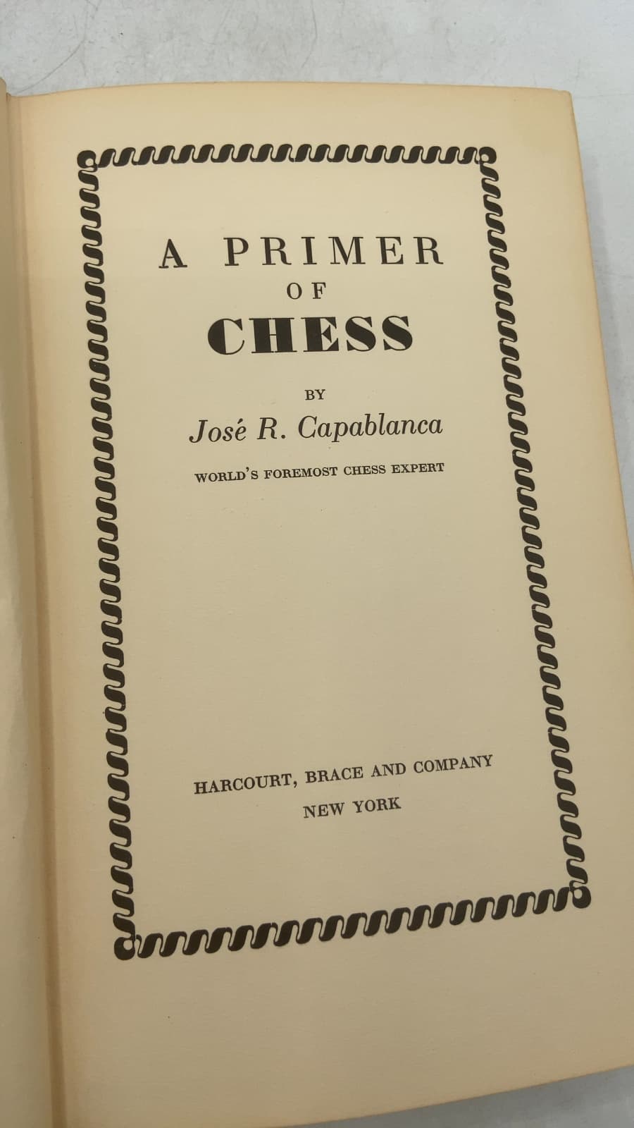 A Primer of Chess by José R. Capablanca - title page