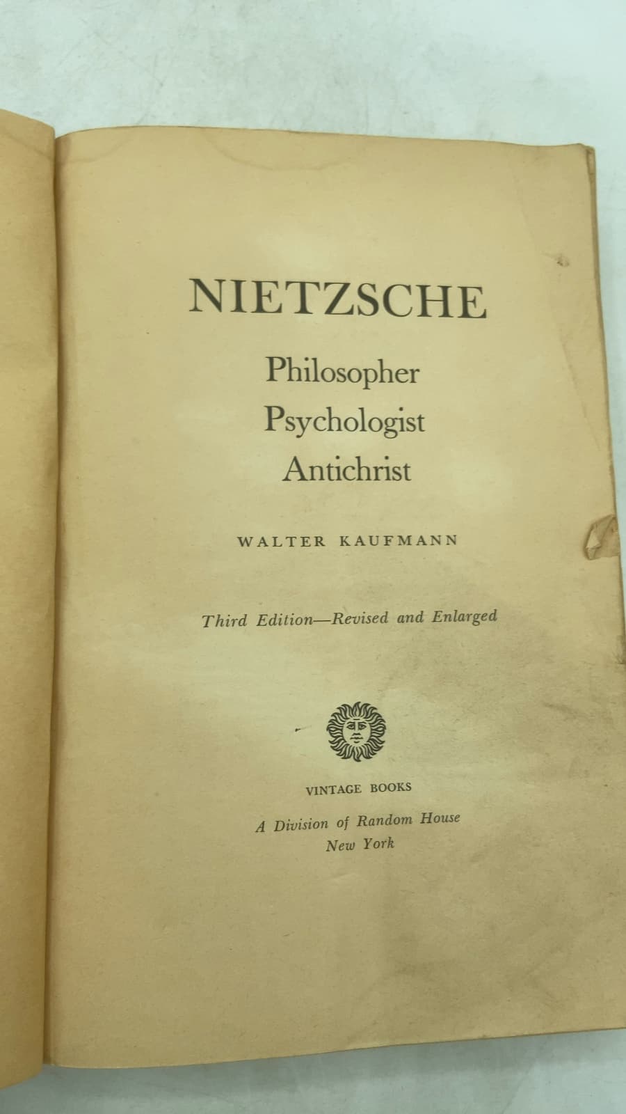 Nietzsche: Philosopher, Psychologist, Antichrist by Walter Kaufmann - title page