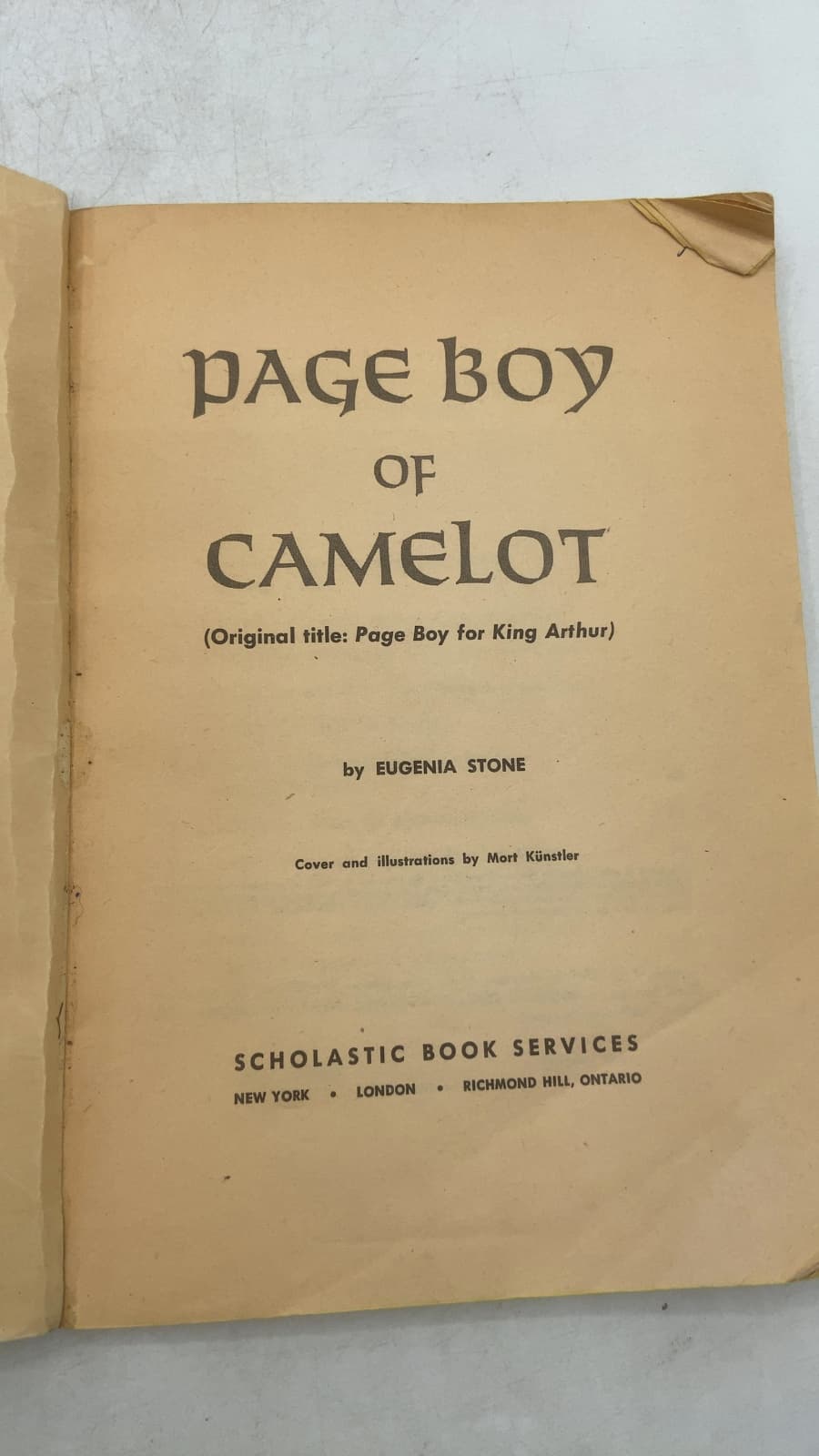 Page Boy of Camelot by Eugenia Stone - title page