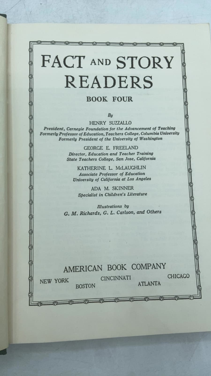 Fact AND Story Readers Book Four by Henry Suzzallo, George E. Freeland, Katherine L. Mclaughlin, ADA M. Skinner - title page