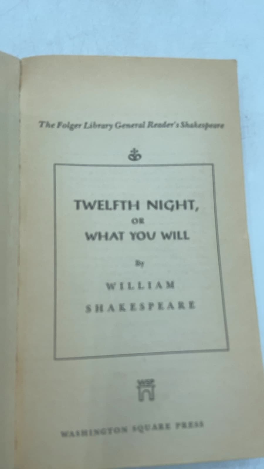 Twelfth Night, or What You Will by William Shakespeare - title page