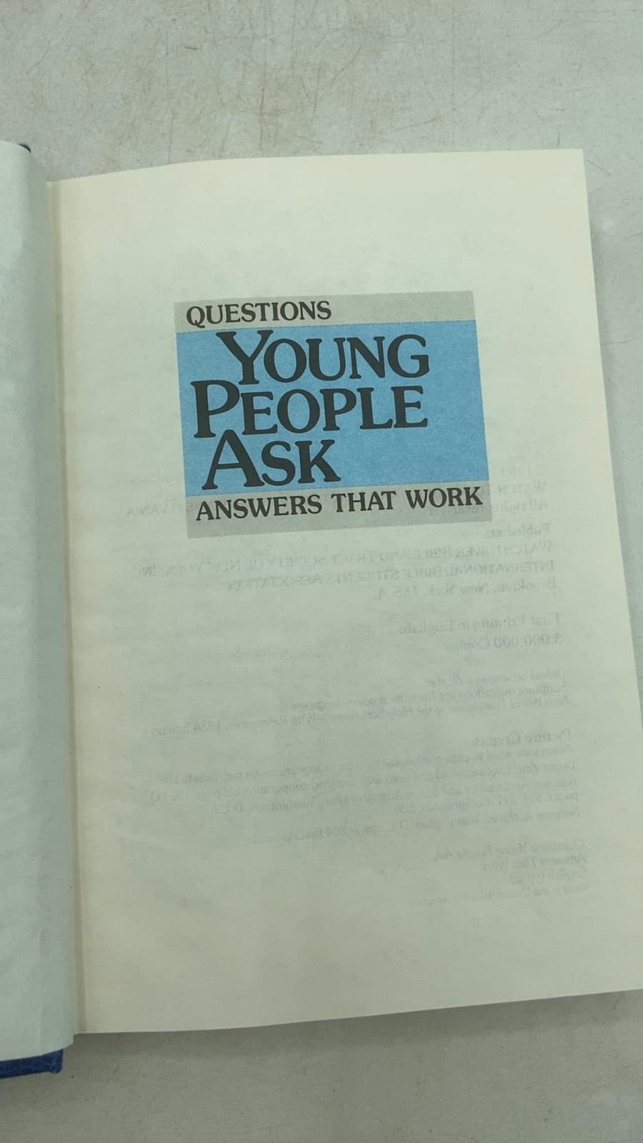 Questions Young People Ask Answers That Work - title page