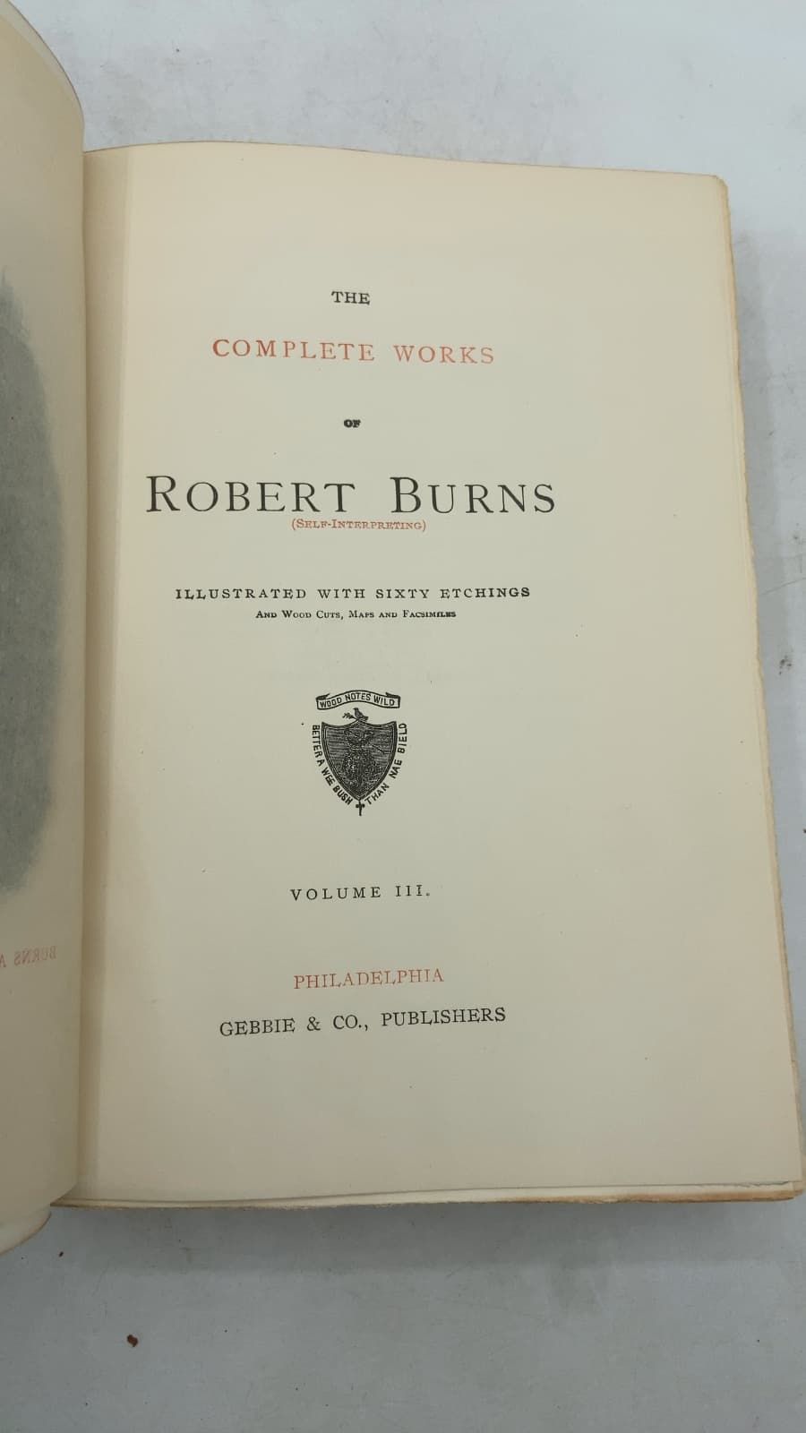 The Complete Works of Robert Burns (Self-Interpreting), Volume III by Robert Burns - title page