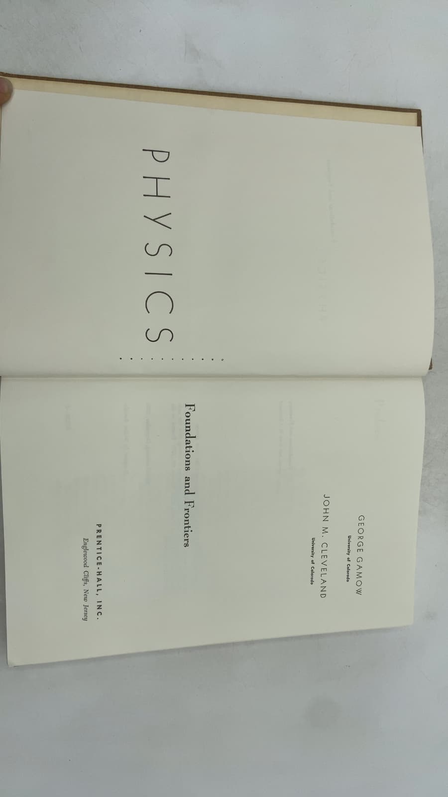 Physics: Foundations and Frontiers by George Gamow and John M. Cleveland - title page