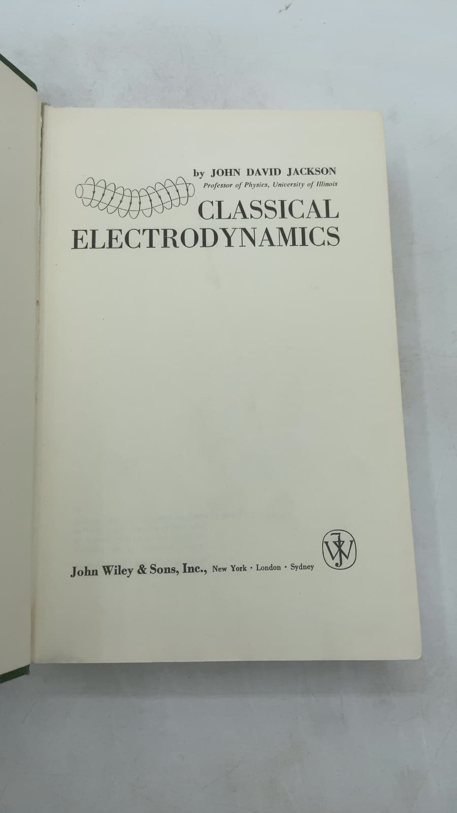 Classical Electrodynamics by John David Jackson - title page
