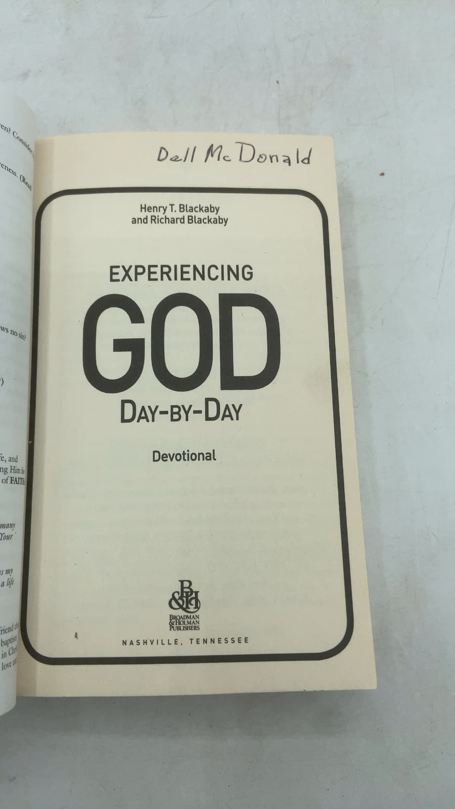 Experiencing God Day-By-Day: Devotional by Henry T. Blackaby and Richard Blackaby - title page