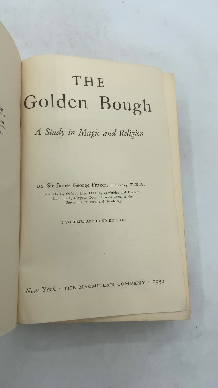 The Golden Bough: A Study in Magic and Religion by Sir James George Frazer - title page