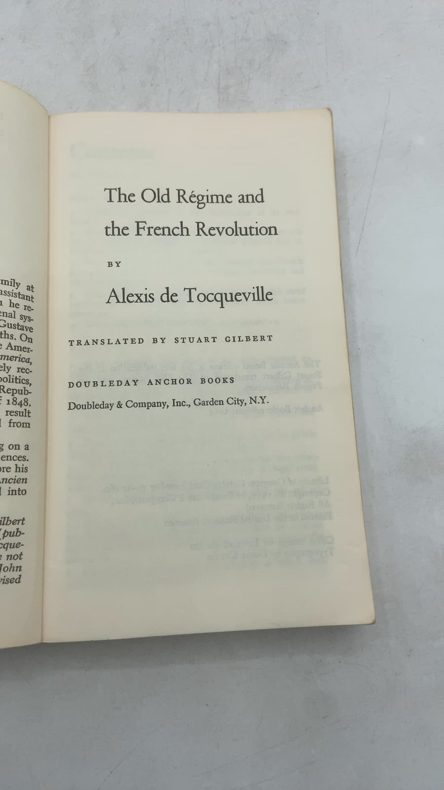 The Old Régime and the French Revolution by Alexis de Tocqueville - title page