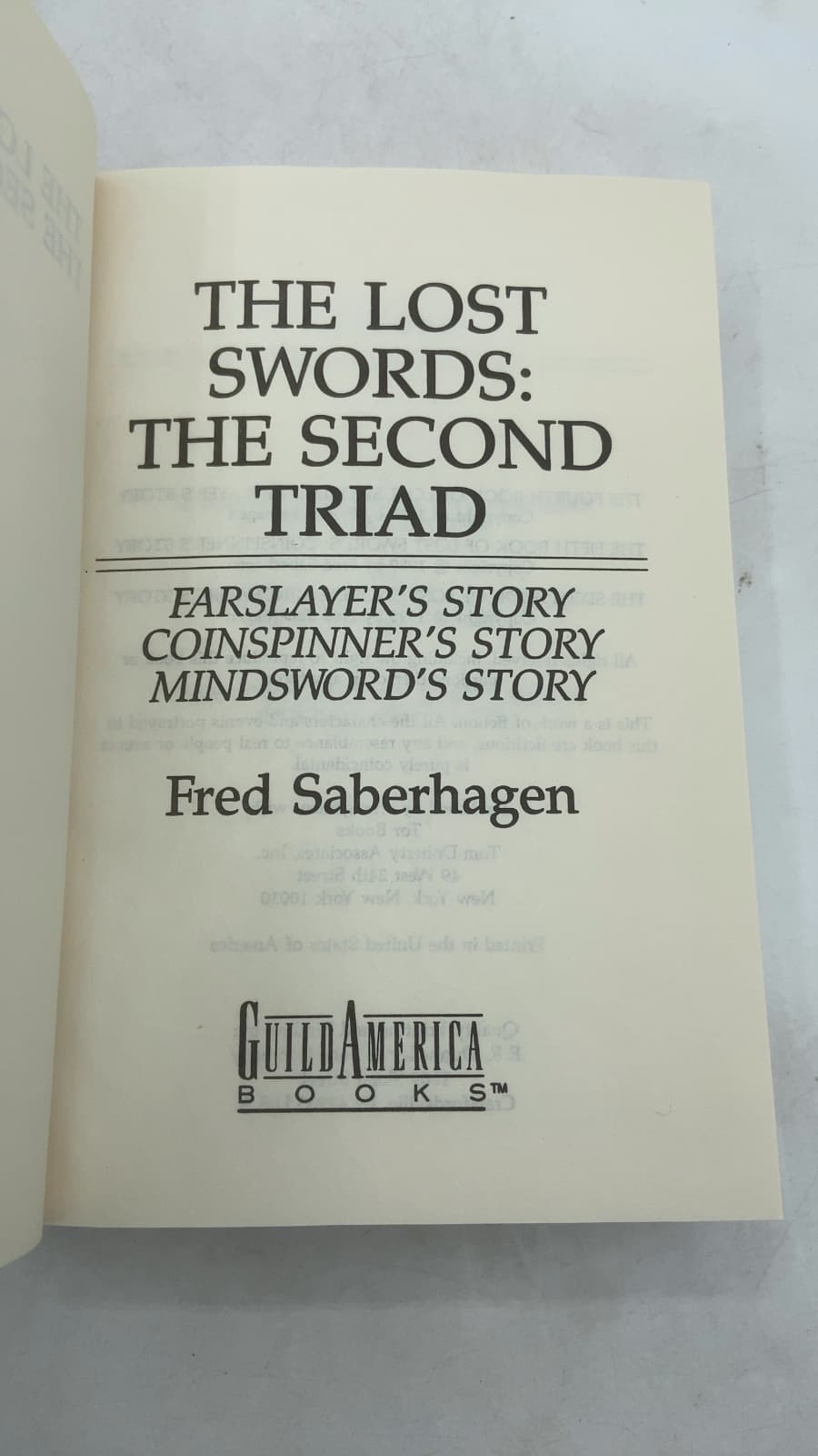THE Lost Swords: THE Second Triad by Fred Saberhagen - title page