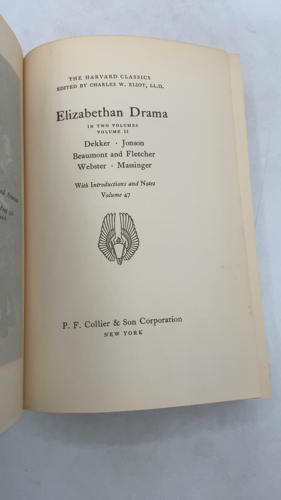 Elizabethan Drama, Volume II by Charles W. Eliot (Editor) - title page